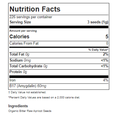 Turkish Organic Bitter Raw Apricot Seeds - 8 oz