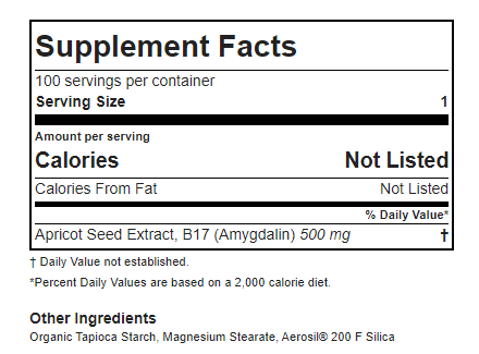 Amygdalin-B 17 - 500 mg capsules